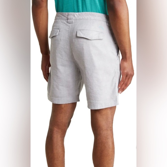 Tommy Bahama Linen Blend Shorts Chino Flat Front Gray Size 42 Mens - Picture 6 of 16